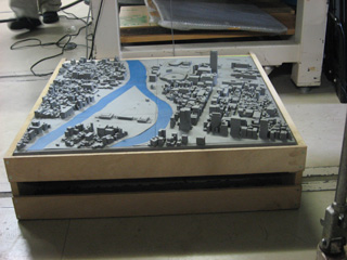 広島ドーム附近 ３Dプリンタ 立体地図写真